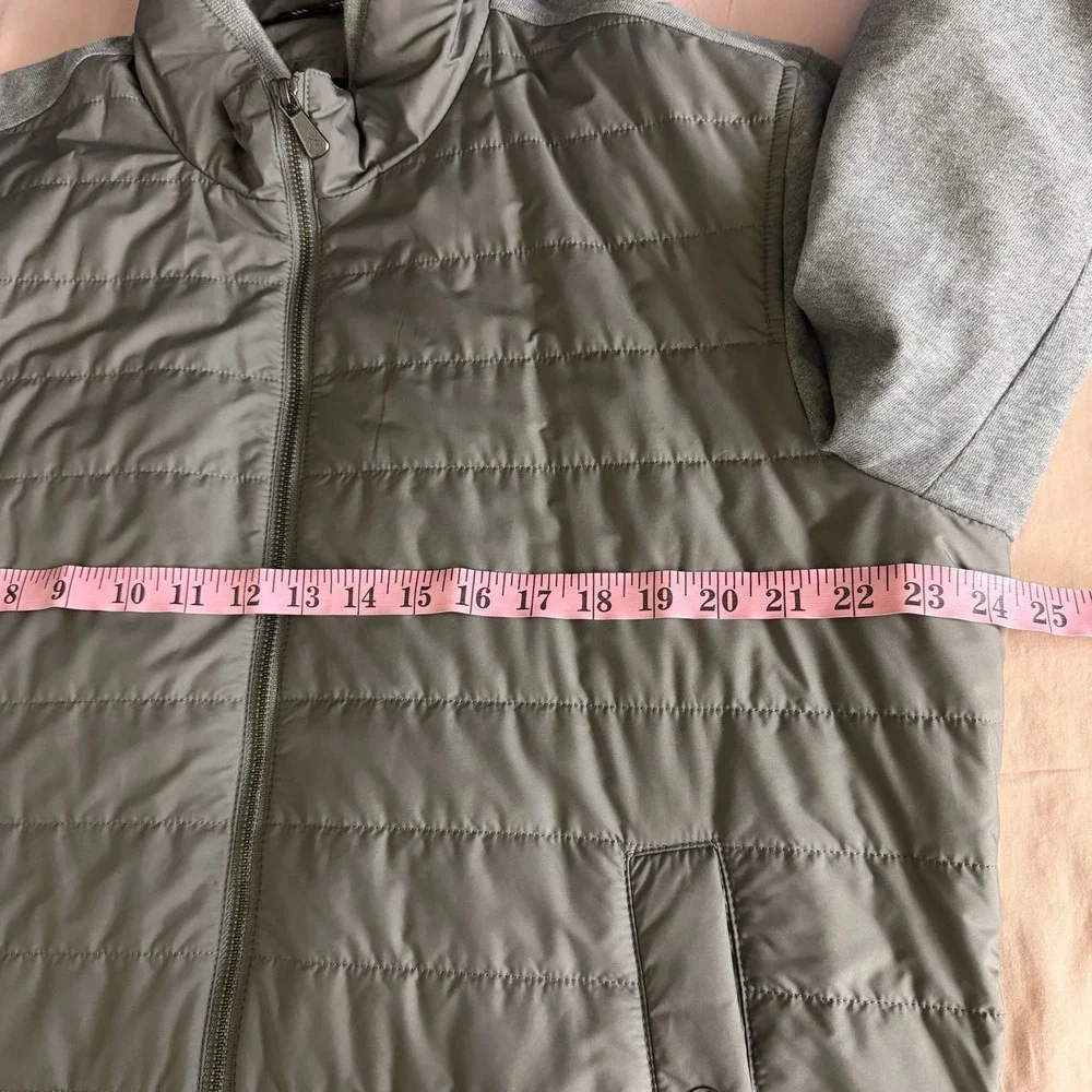 Brooks Brothers Thermore Gray Jacket Men's Sz L Quilted Front Cotton Back Zipper